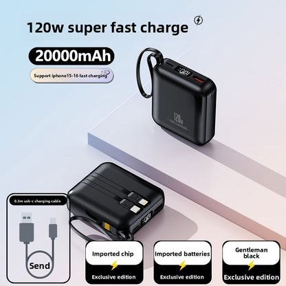 Portable Power Bank Mini Power Bank with Built-In Cable