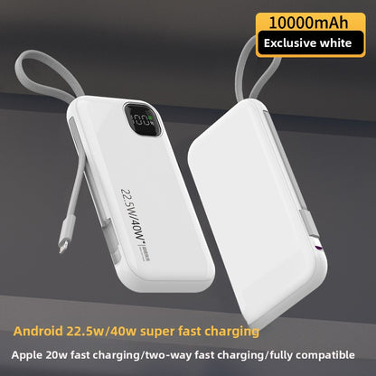 Portable Power Bank with Built-in Cable