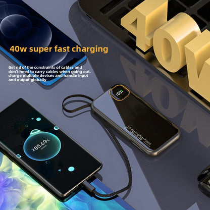 Portable Power Bank with Built-in Cable