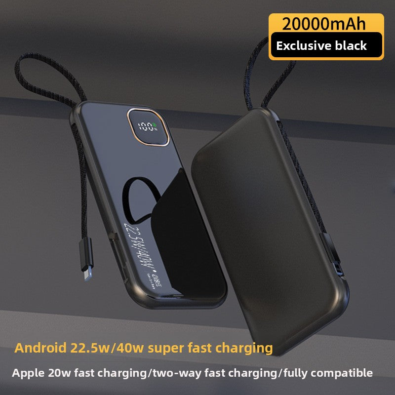 Portable Power Bank with Built-in Cable