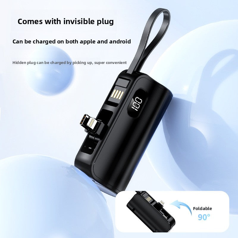 Portable Power Bank with Built-in Cable
