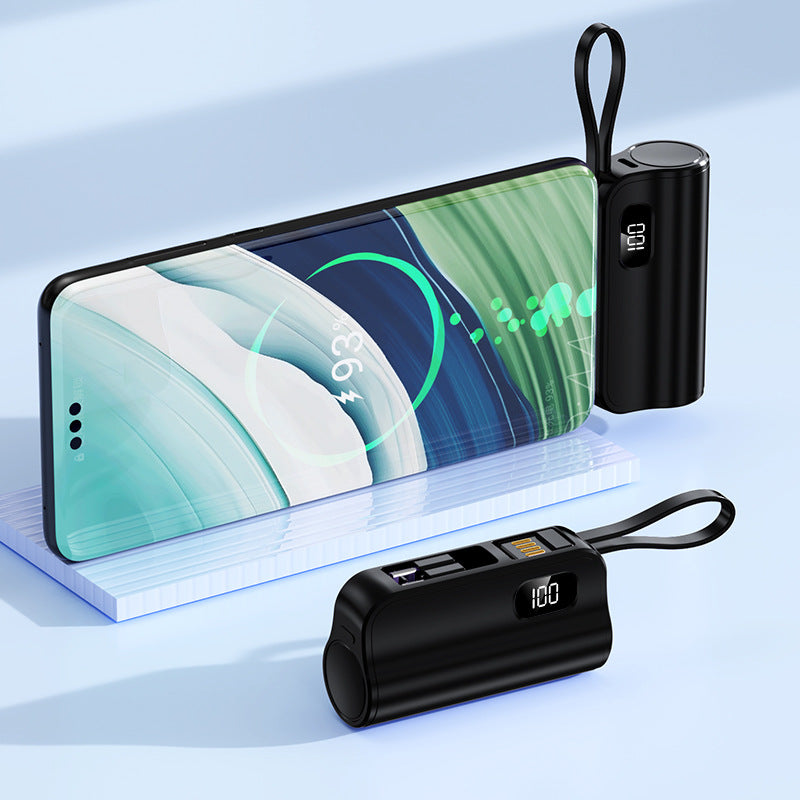 Portable Power Bank with Built-in Cable