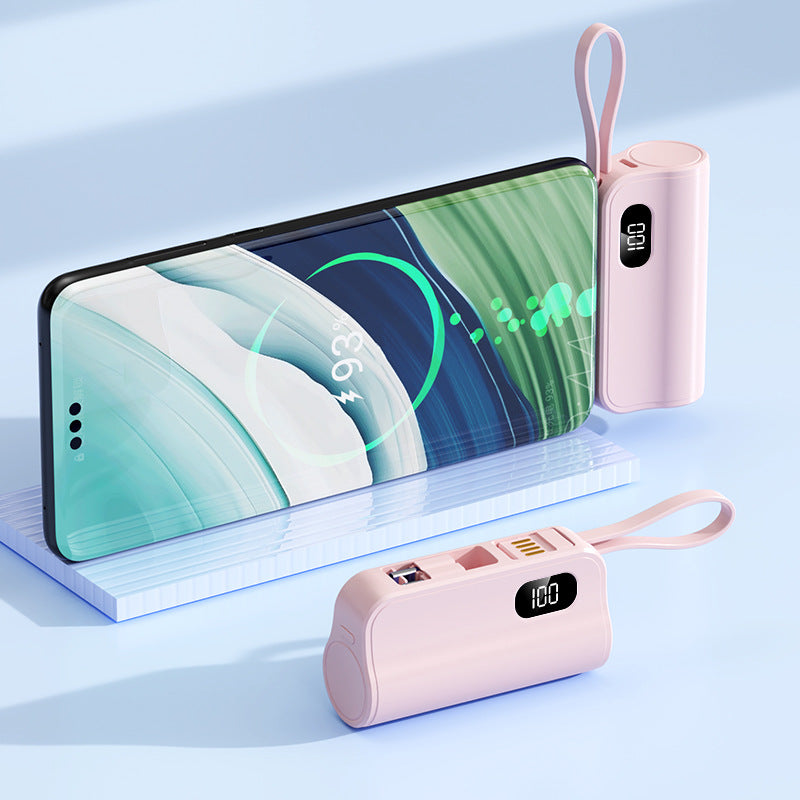 Portable Power Bank with Built-in Cable