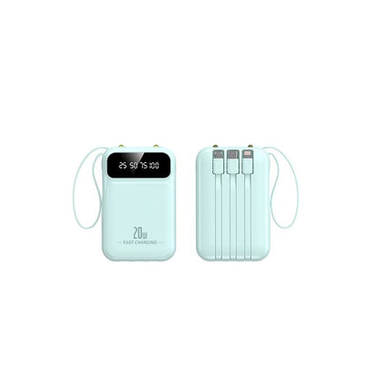Portable Power Bank with Built-in Cables