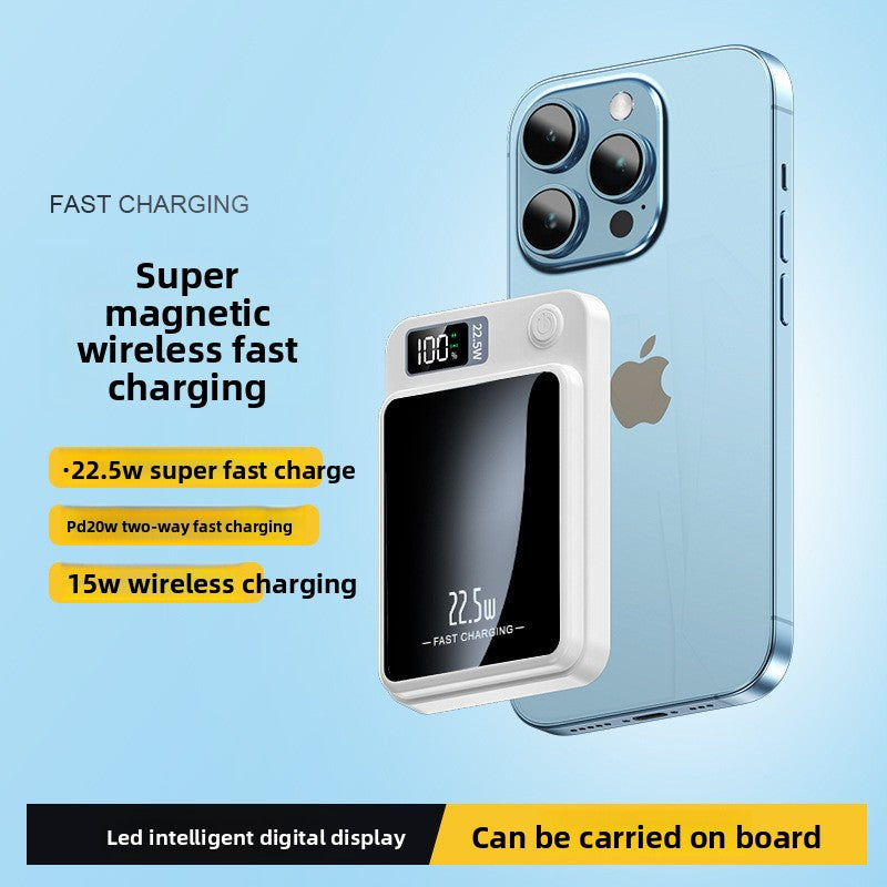 Portable power bank with magnetic wireless charging function