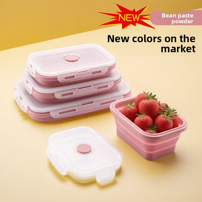 Portable preservation folding silicone lunch box