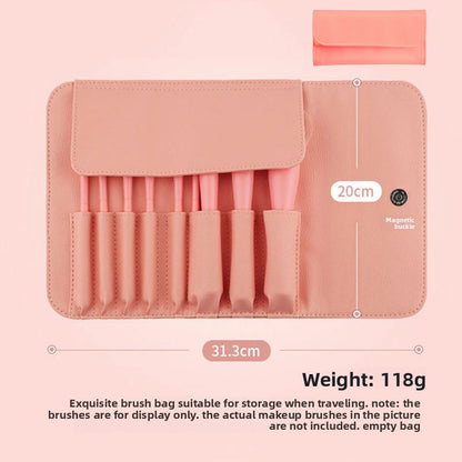 Portable PU Magnetic Closure Cosmetic Brush Storage Bag