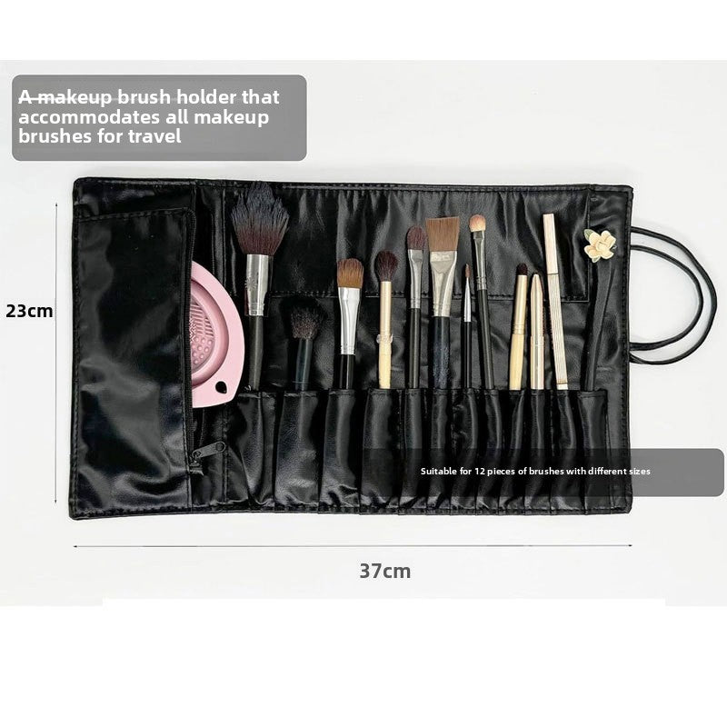 Portable PU Magnetic Closure Cosmetic Brush Storage Bag