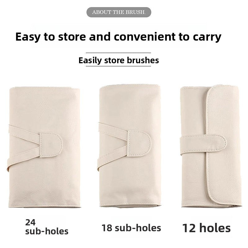 Portable PU Magnetic Closure Cosmetic Brush Storage Bag