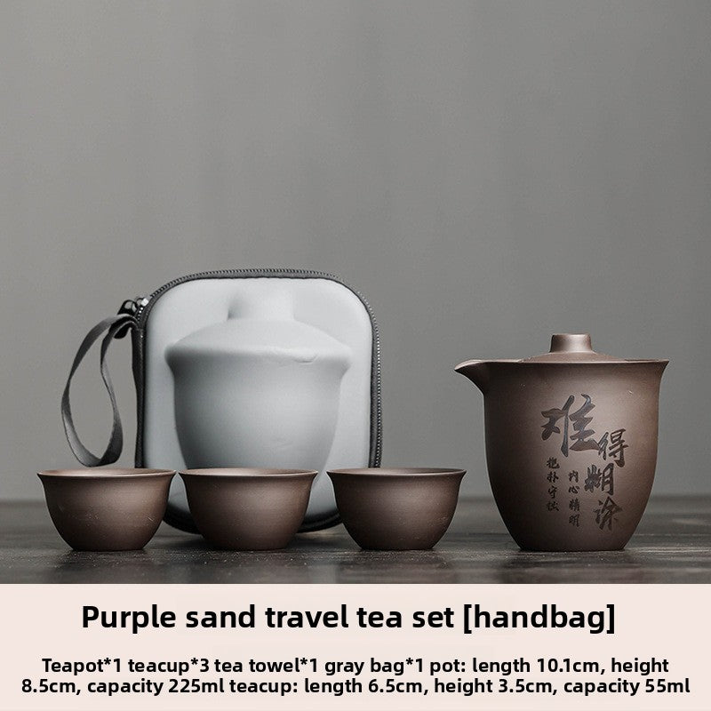 Portable Purple Sand Tea Set