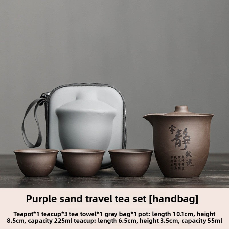 Portable Purple Sand Tea Set