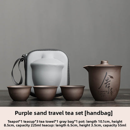 Portable Purple Sand Tea Set