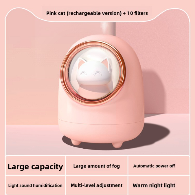 Portable Rechargeable Air Humidifier with Night Light