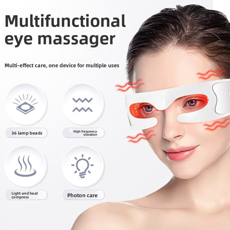 Portable Rechargeable Eye Massager with Red Light Therapy
