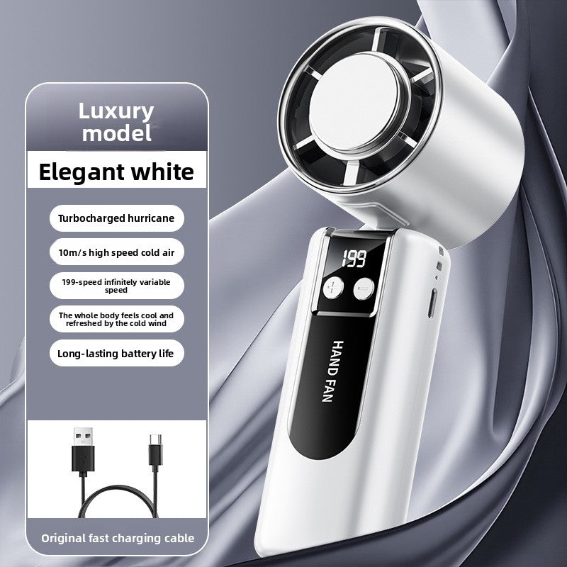 Portable Rechargeable Handheld Fan with Digital Display