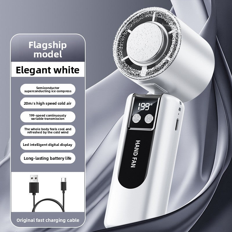 Portable Rechargeable Handheld Fan with Digital Display