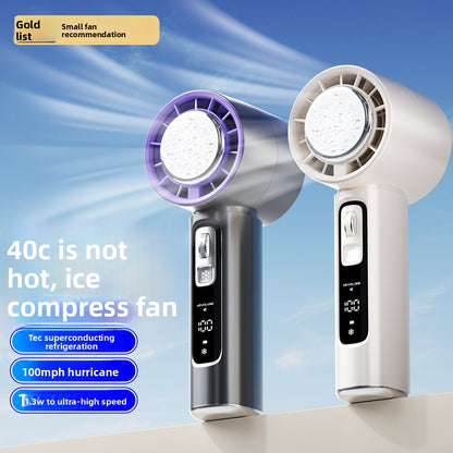 Portable Rechargeable Handheld Fan with Semiconductor Cooling