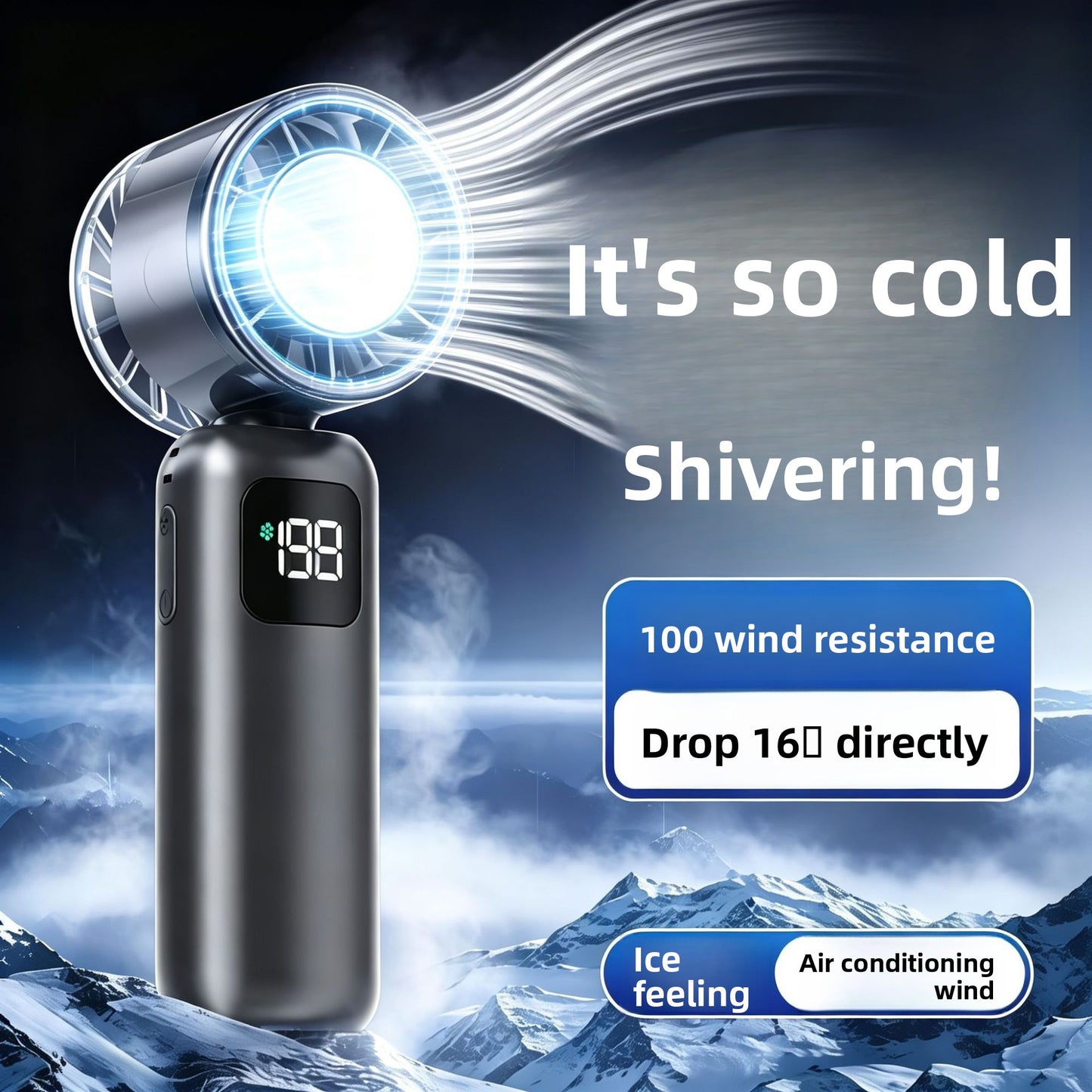 Portable Rechargeable Ice Cooling Fan