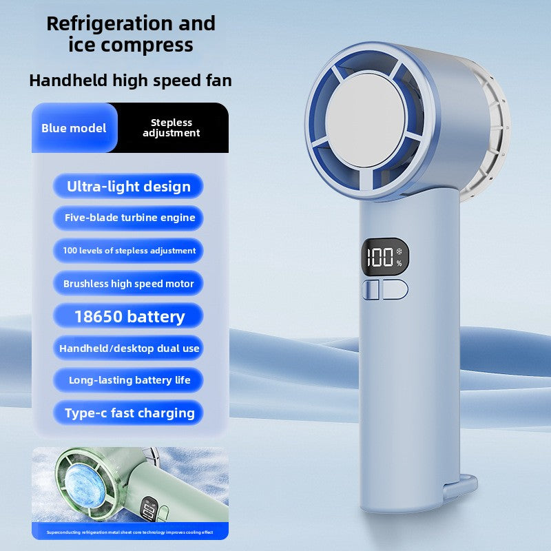 Portable Rechargeable Ice Cooling Fan