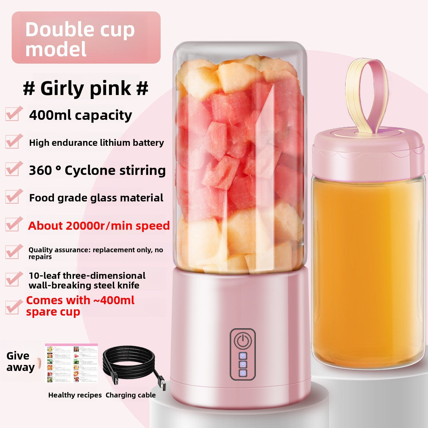 Portable Rechargeable Juicer Blender