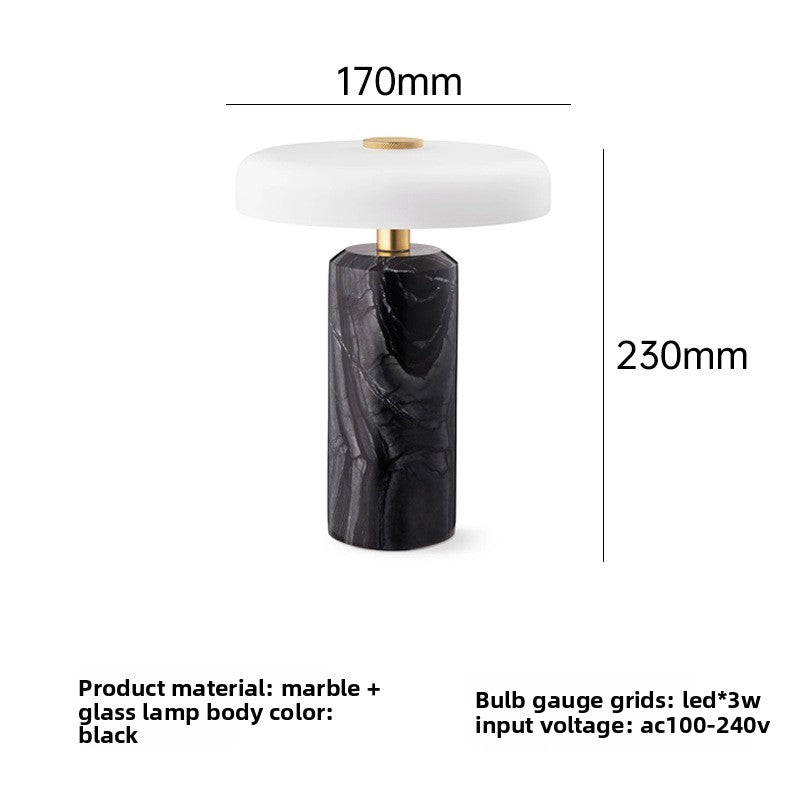 Portable Rechargeable Table Lamp with Marble Base