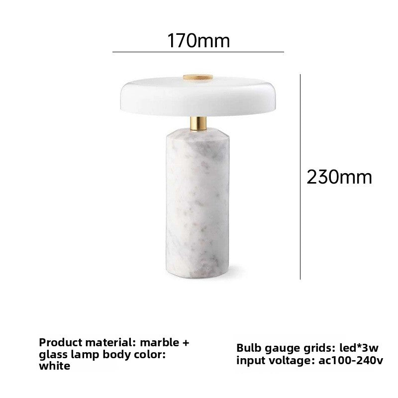 Portable Rechargeable Table Lamp with Marble Base