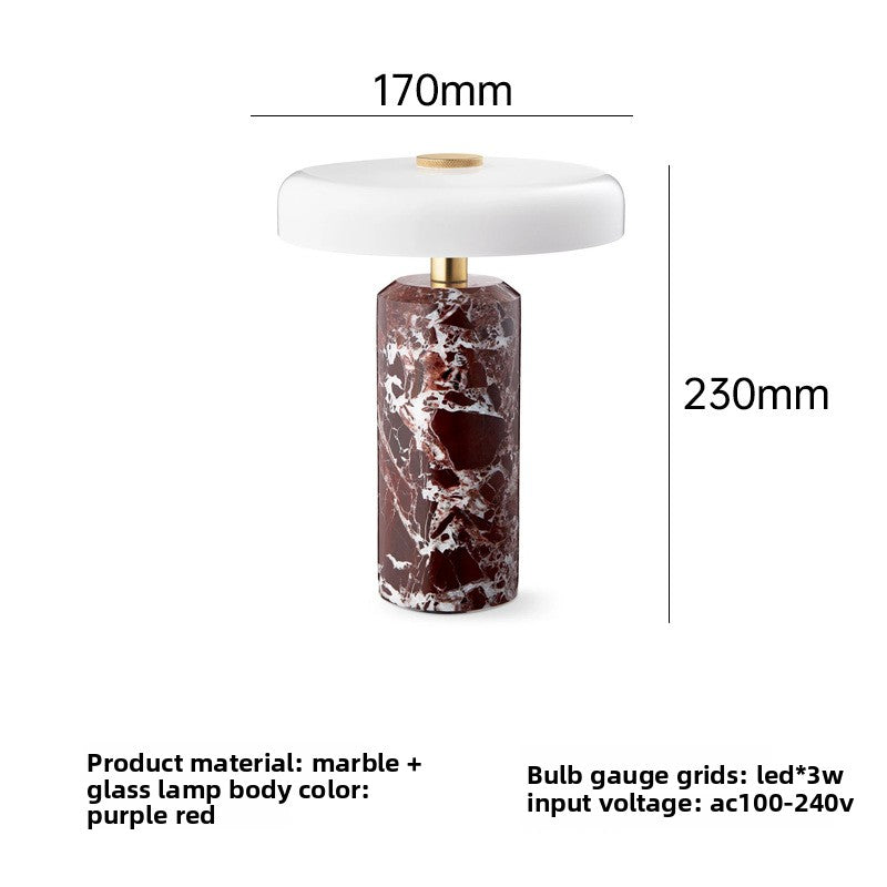Portable Rechargeable Table Lamp with Marble Base