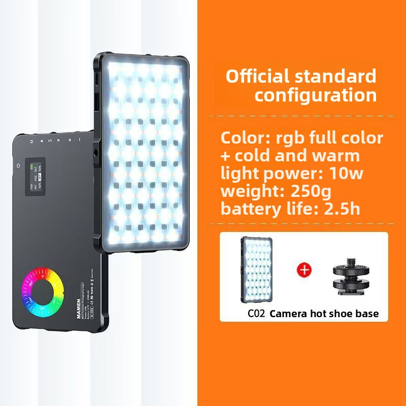 Portable RGB Camera Fill Light with Adjustable Color Temperature
