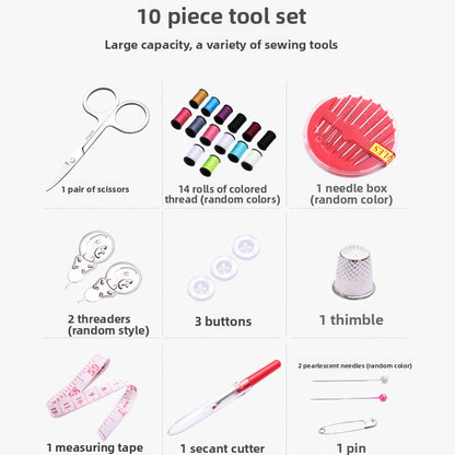 Portable Sewing Kit Box with Complete Tools
