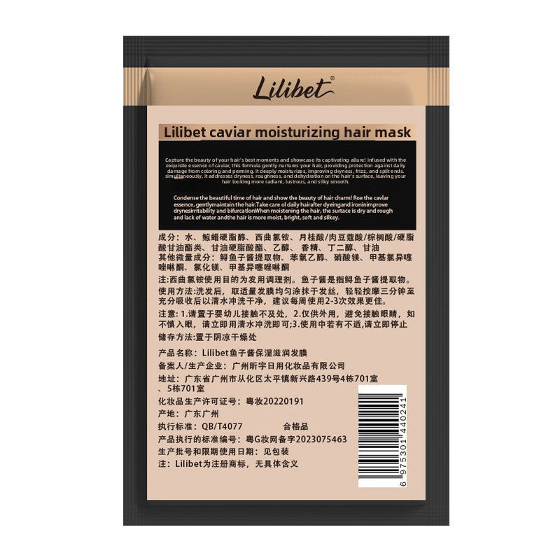Portable small package of caviar hair mask