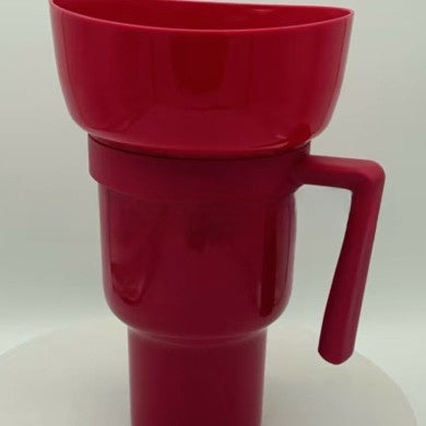 Portable Snack Drink Cup with Handle and Straw