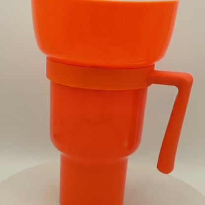 Portable Snack Drink Cup with Handle and Straw