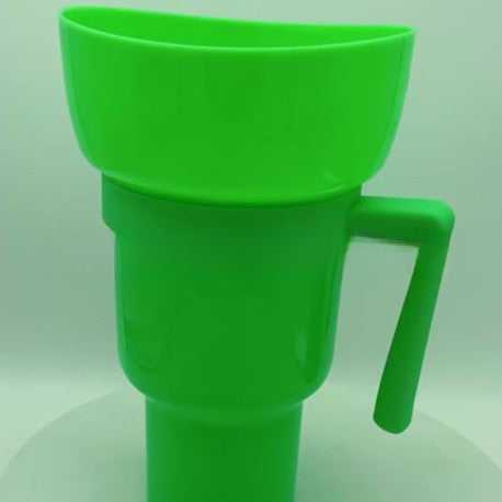 Portable Snack Drink Cup with Handle and Straw