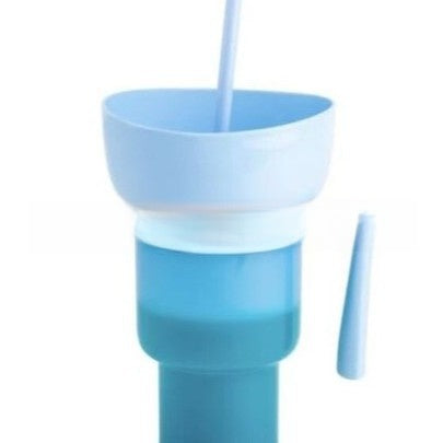 Portable Snack Drink Cup with Handle and Straw