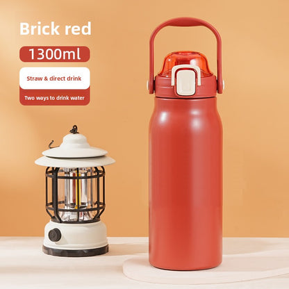 Portable Stainless Steel Vacuum Insulated Water Bottle with Straw