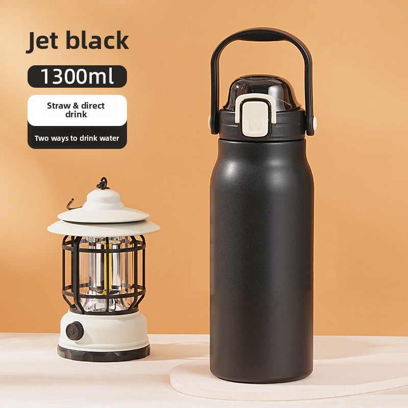 Portable Stainless Steel Vacuum Insulated Water Bottle with Straw