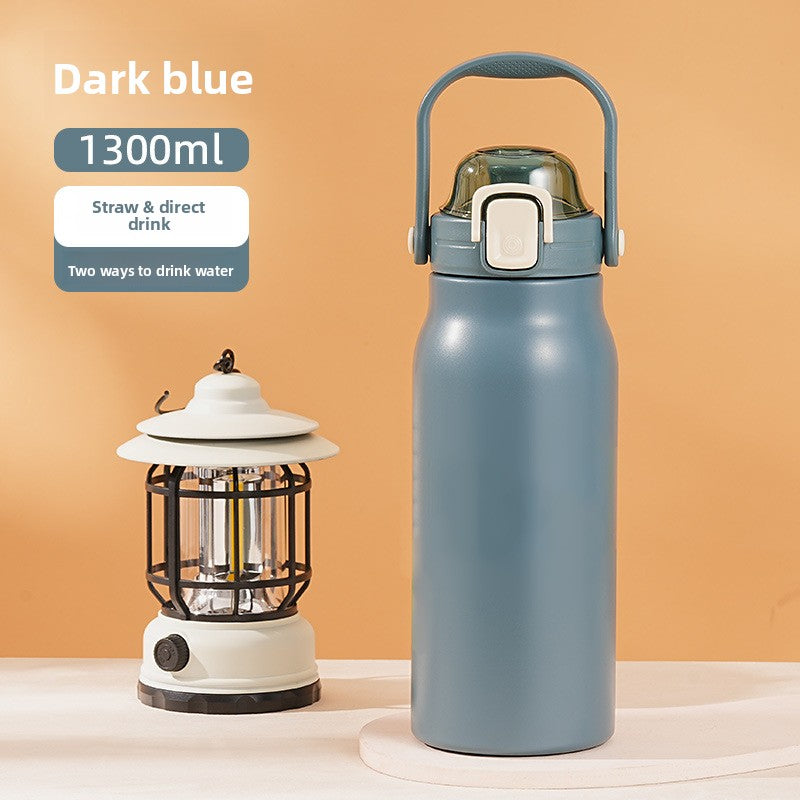 Portable Stainless Steel Vacuum Insulated Water Bottle with Straw