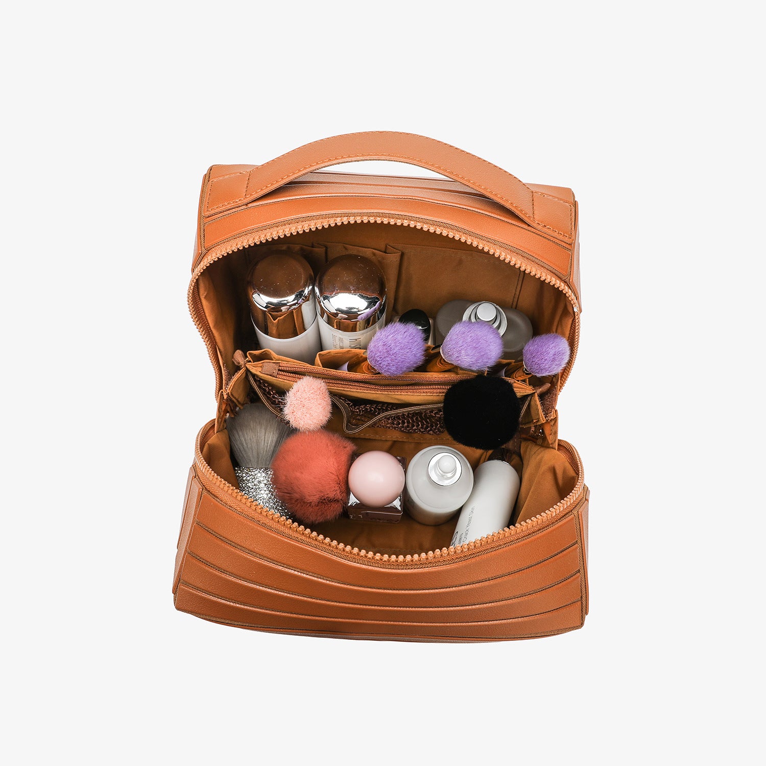 Portable Striped Cosmetic Storage Bag