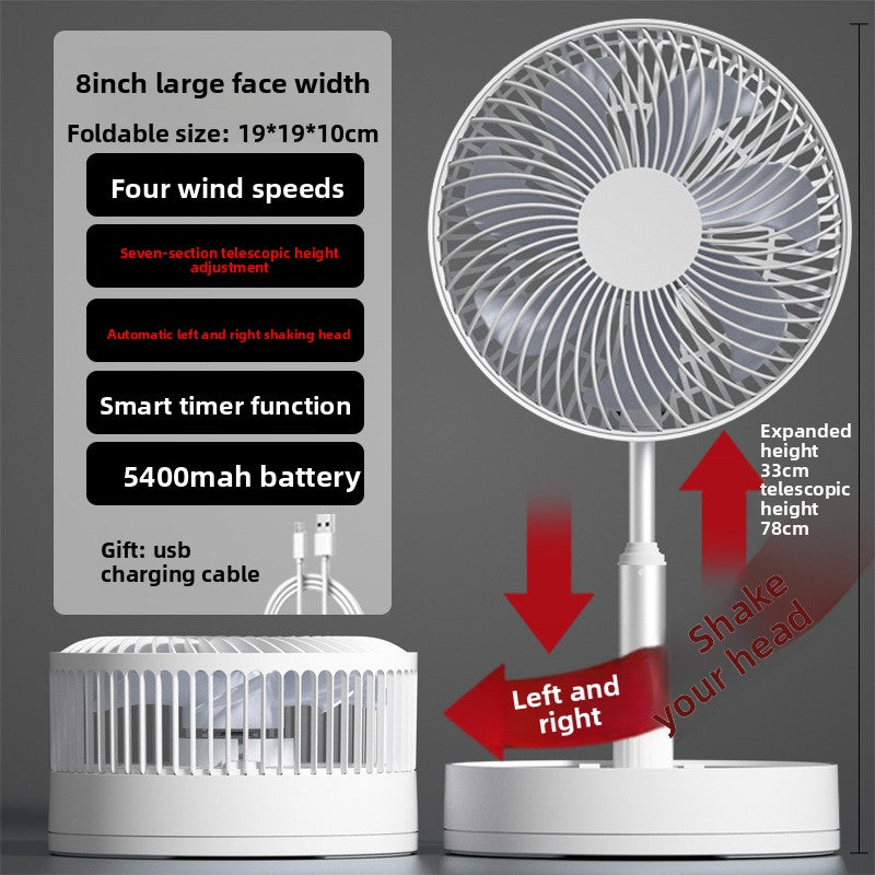 Portable Telescopic USB Rechargeable Desk Fan
