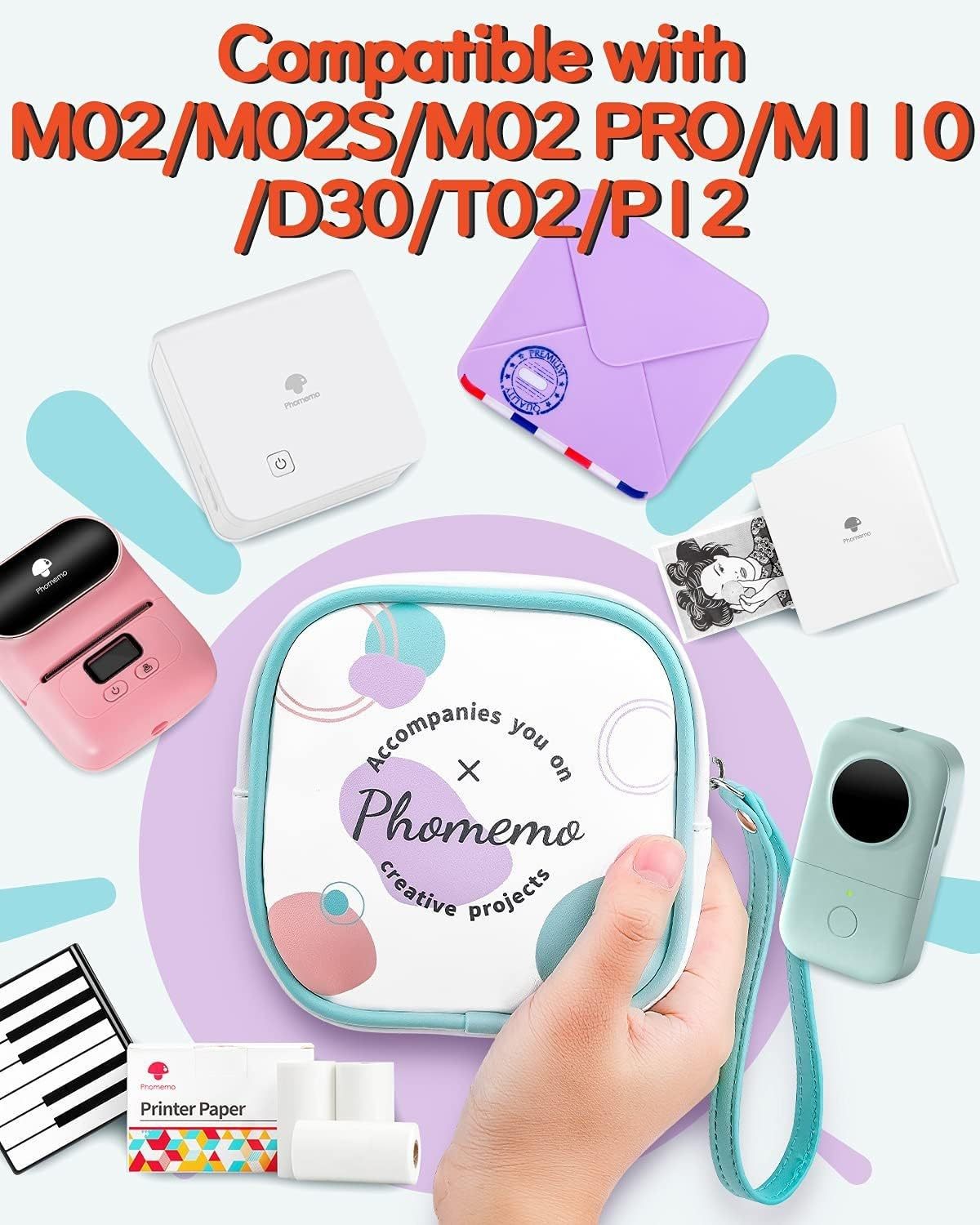 Portable Thermal Label Photo Printer