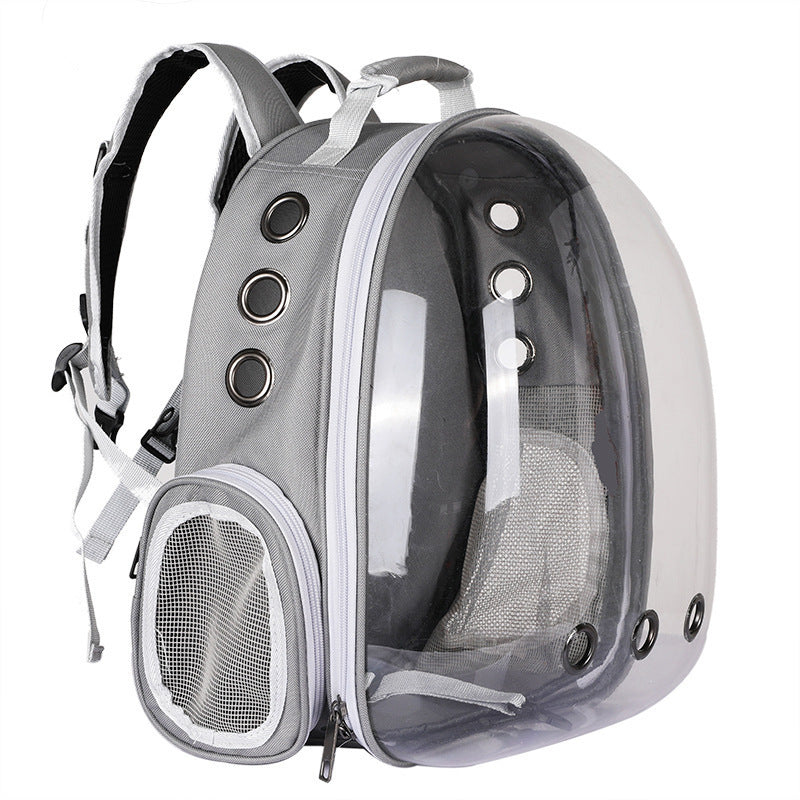 Portable Transparent Pet Backpack with Side Door