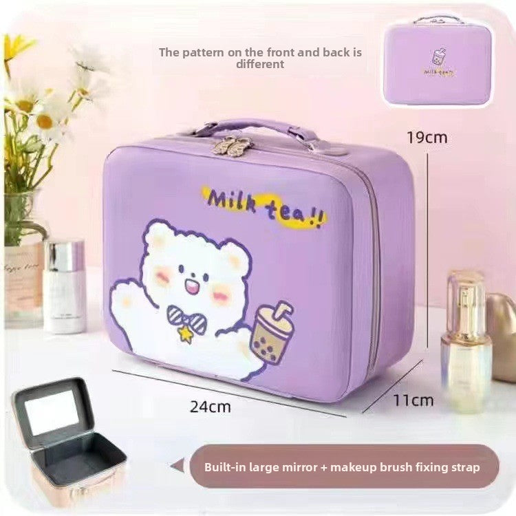 Portable travel makeup bag with large capacity