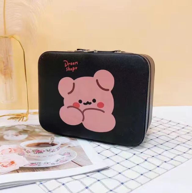 Portable travel makeup bag with large capacity