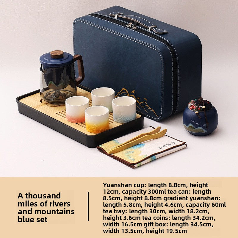 Portable Travel Tea Set with Traditional Design