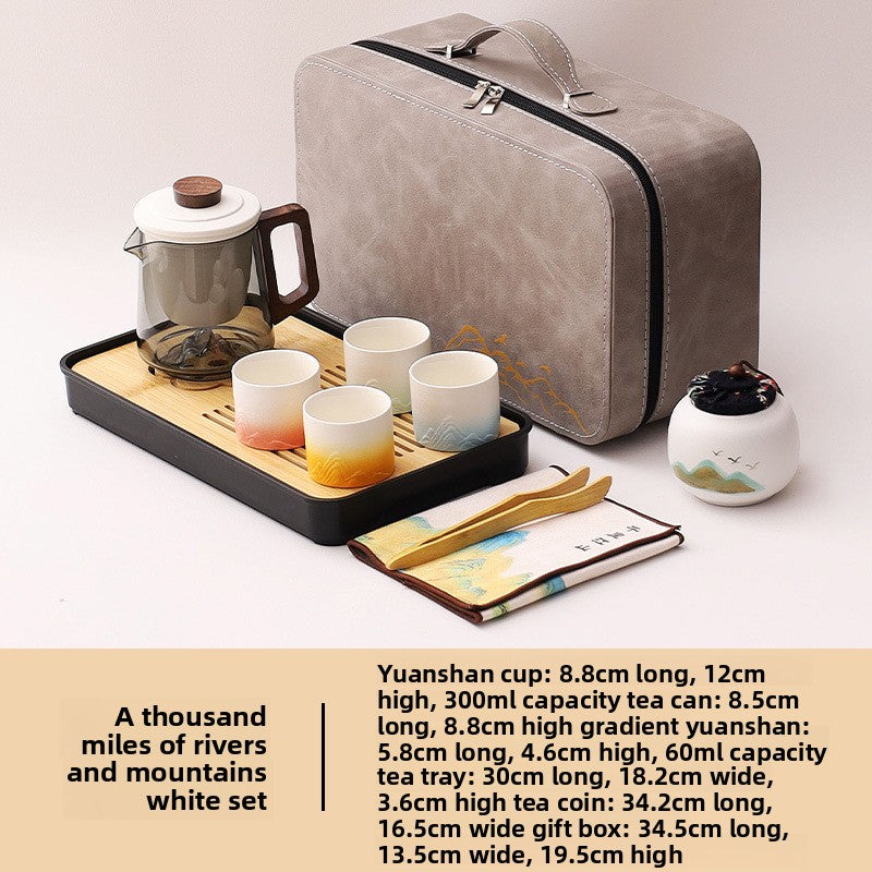 Portable Travel Tea Set with Traditional Design