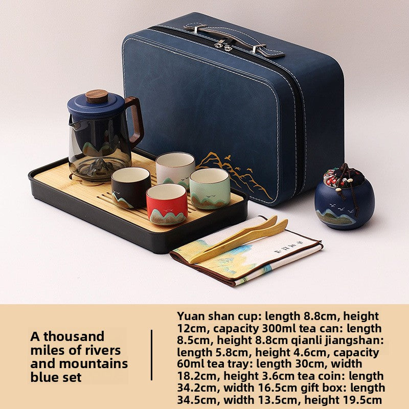 Portable Travel Tea Set with Traditional Design