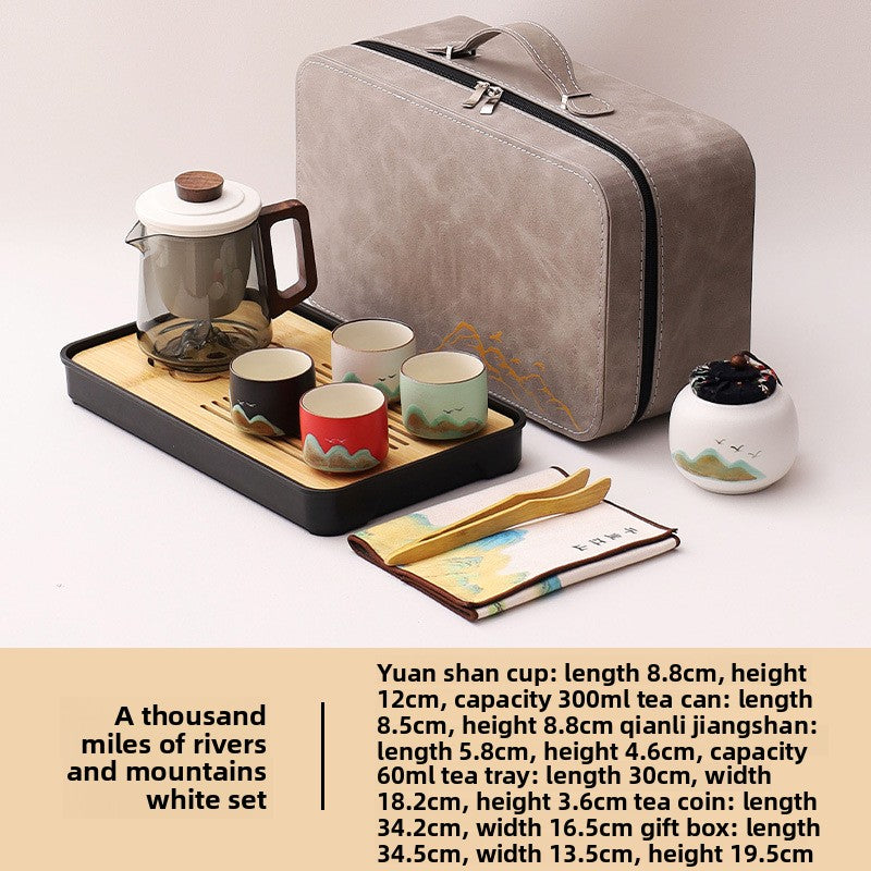 Portable Travel Tea Set with Traditional Design