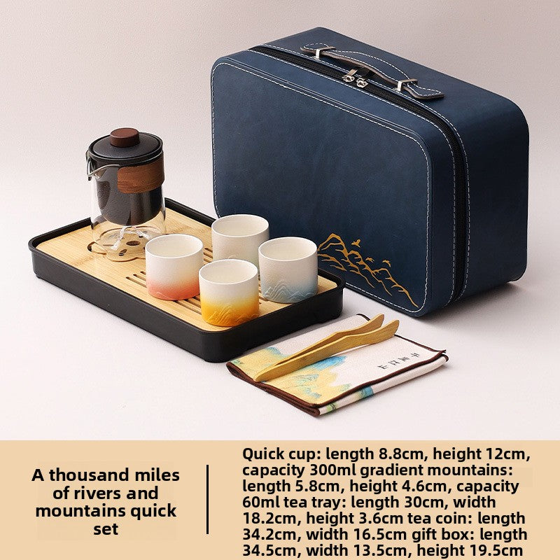 Portable Travel Tea Set with Traditional Design