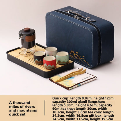 Portable Travel Tea Set with Traditional Design