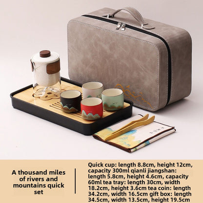 Portable Travel Tea Set with Traditional Design